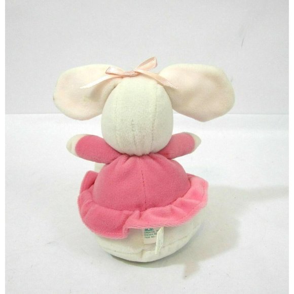 Girl Mouse White with Pink Ruffle Dress Hair Bow Oriental Trading 8" Plush NWOT - Picture 3 of 7
